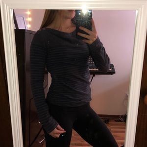 Navy blue-grey stripped long sleeve